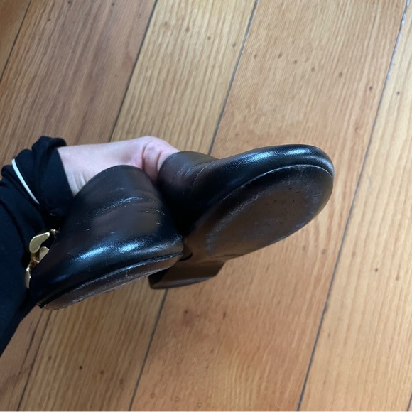 EUC Givenchy G Chain Slingback Leather Flats Mules with Gold Chain - Picture 4 of 11